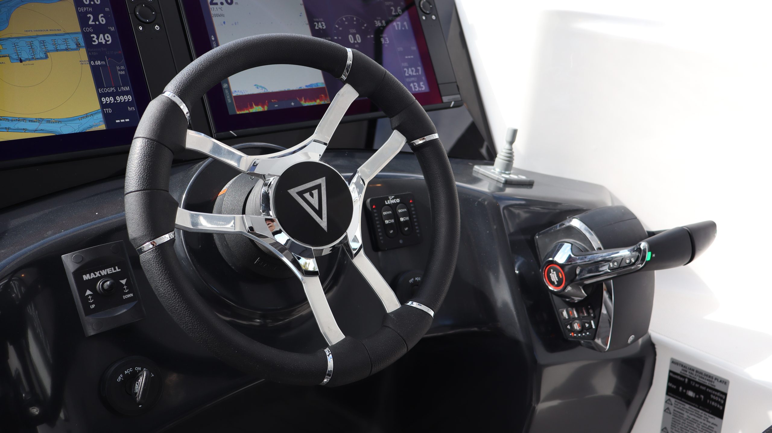 Cockpit control station closeup Cockpit control station Vornaro 3700S